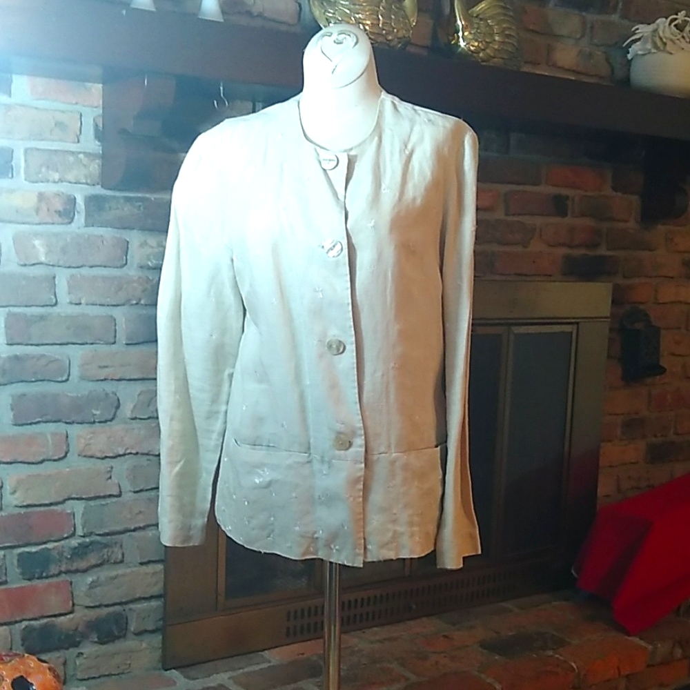 HW New York embroidery linen jacket